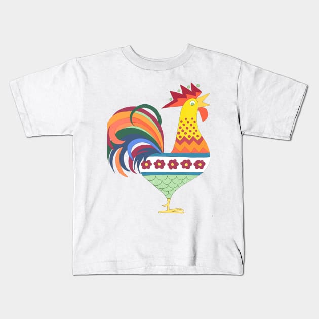 Rooster Kids T-Shirt by wildmagnolia